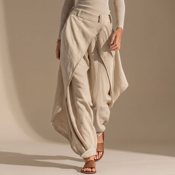 Women's Off-Shoulder Long-Sleeve Top Wide Layered Pants Set