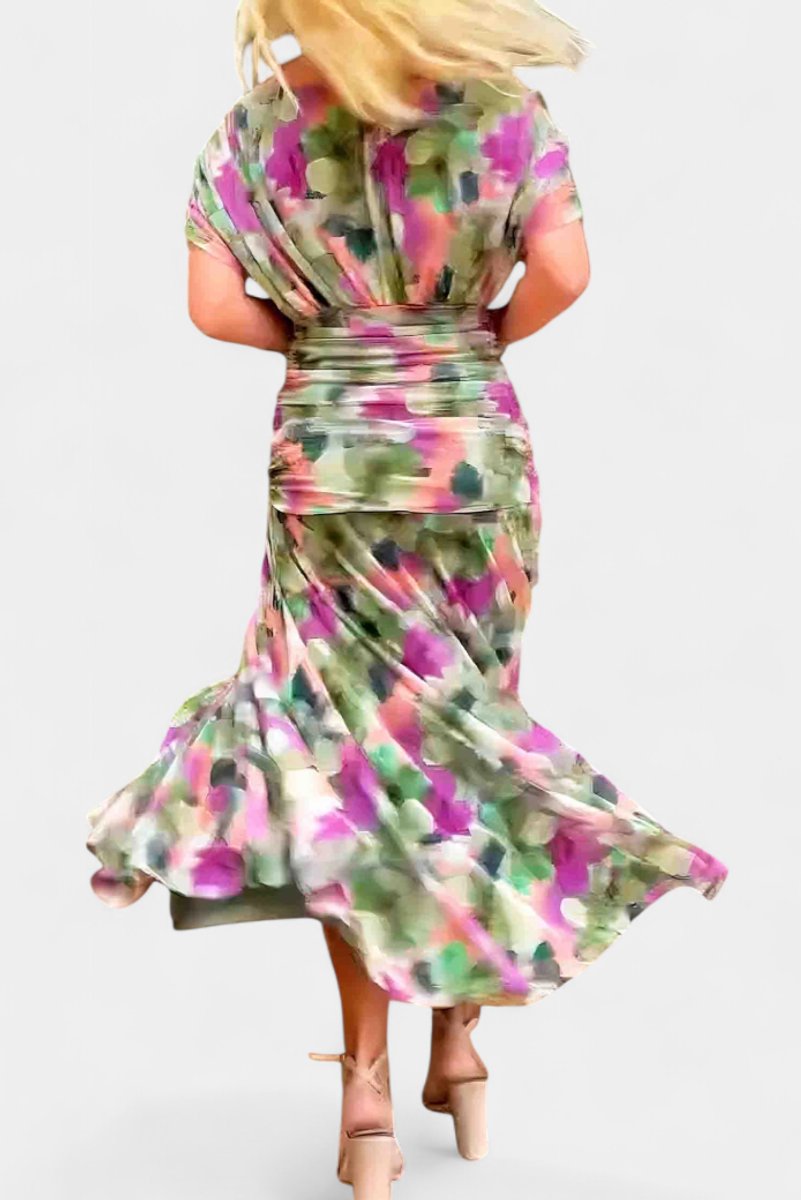 Women's Off-Shoulder Ruched Maxi Cocktail Party Dress