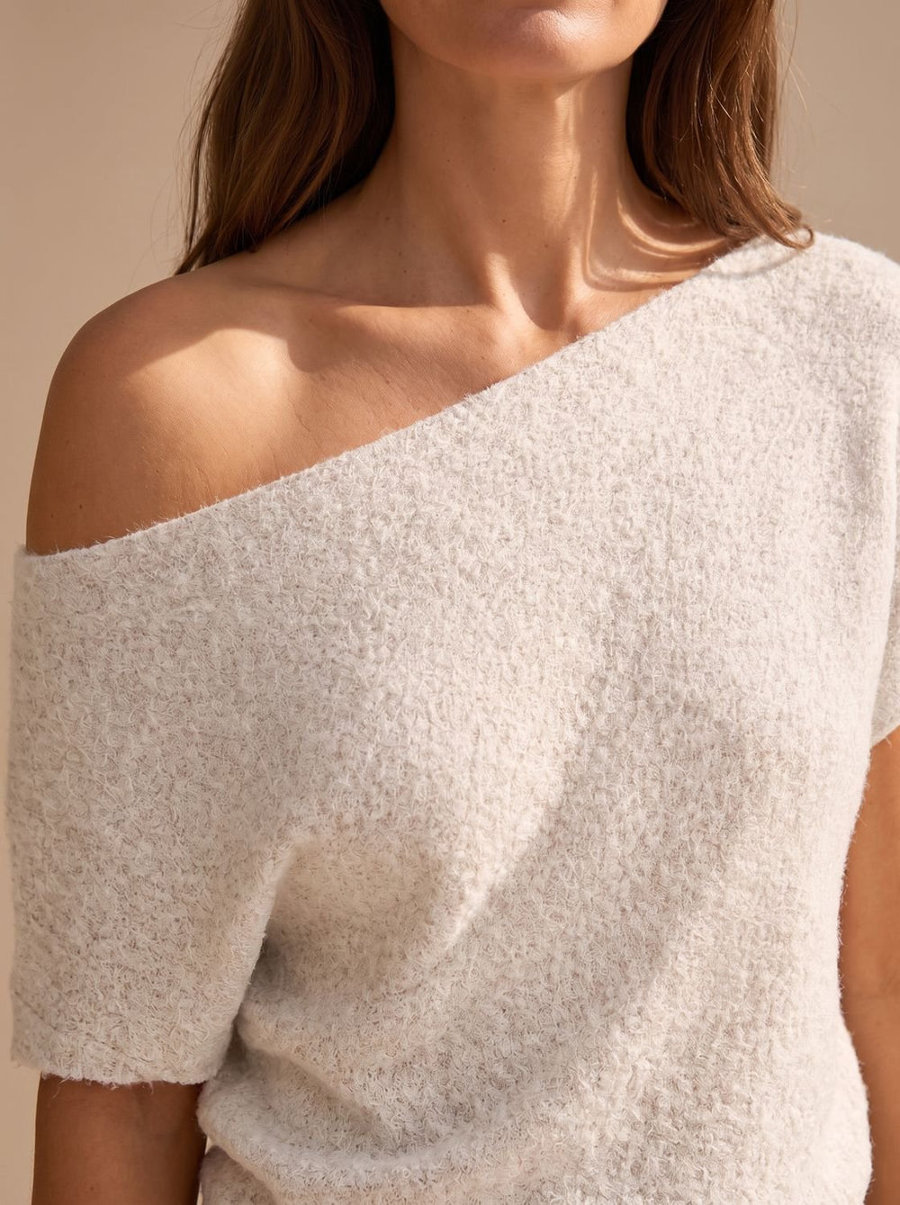 Women's Off-Shoulder Short-Sleeve Soft Knitwear Sweater