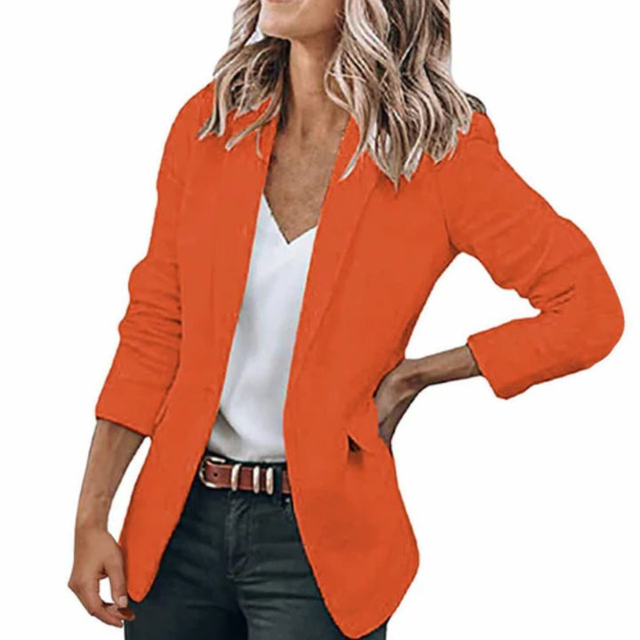 Women's Open Front Long-Sleeve Work Blazer - Orange