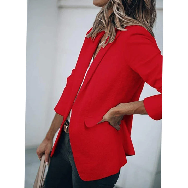 Women's Open Front Long-Sleeve Work Blazer