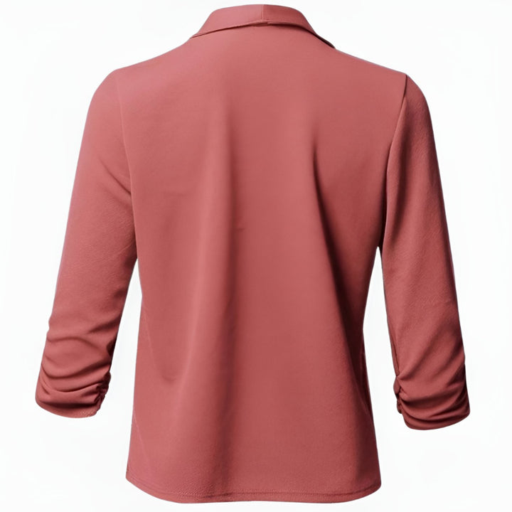 Women's Open-Front Ruched-Sleeve Casual Office Blazer