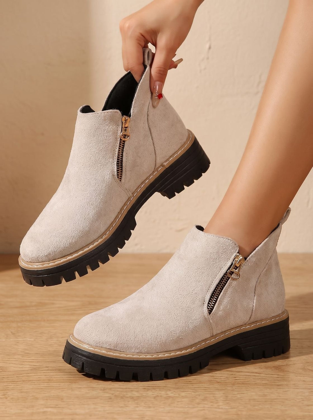 Women's Orthopedic Ankle Boots Side-Zip Leopard Print Booties