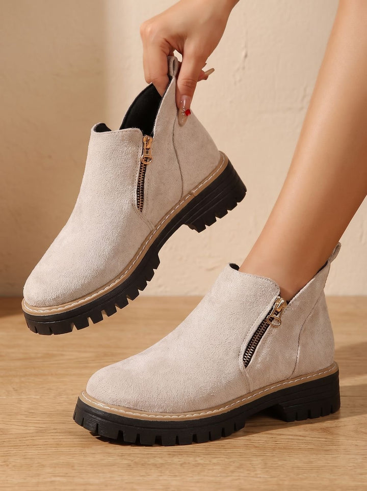 Women's Orthopedic Ankle Boots Side-Zip Leopard Print Booties