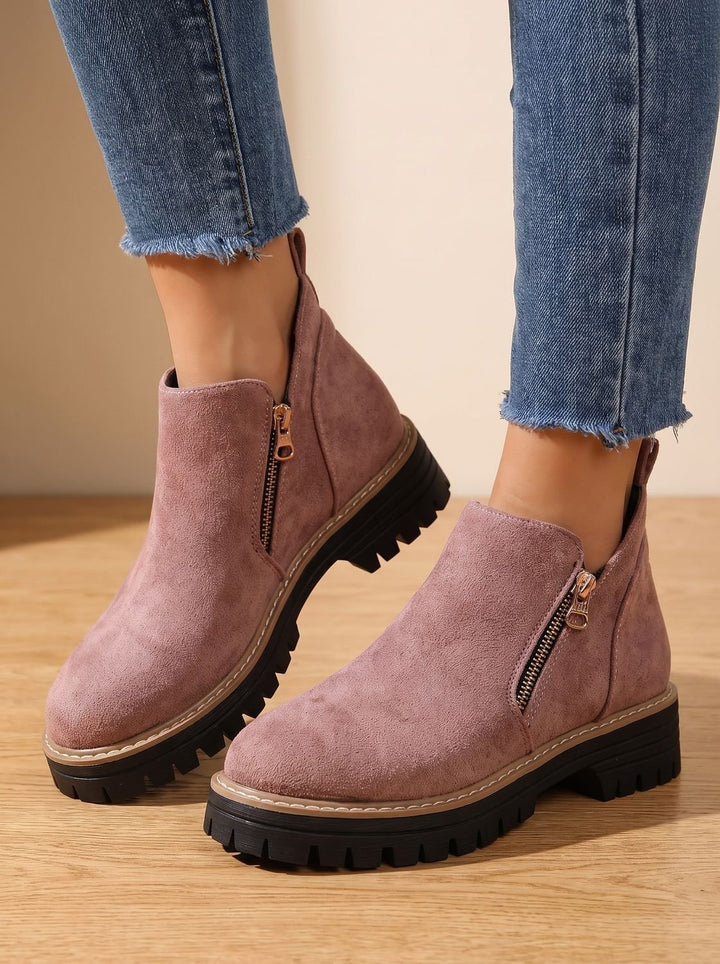 Women's Orthopedic Ankle Boots Side-Zip Leopard Print Booties