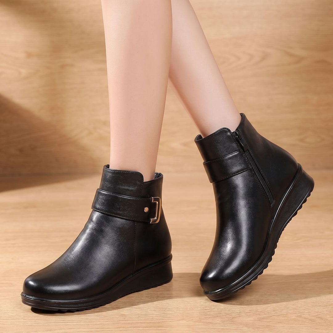 Women's Orthopedic Arch-Support Faux Leather Ankle Boots
