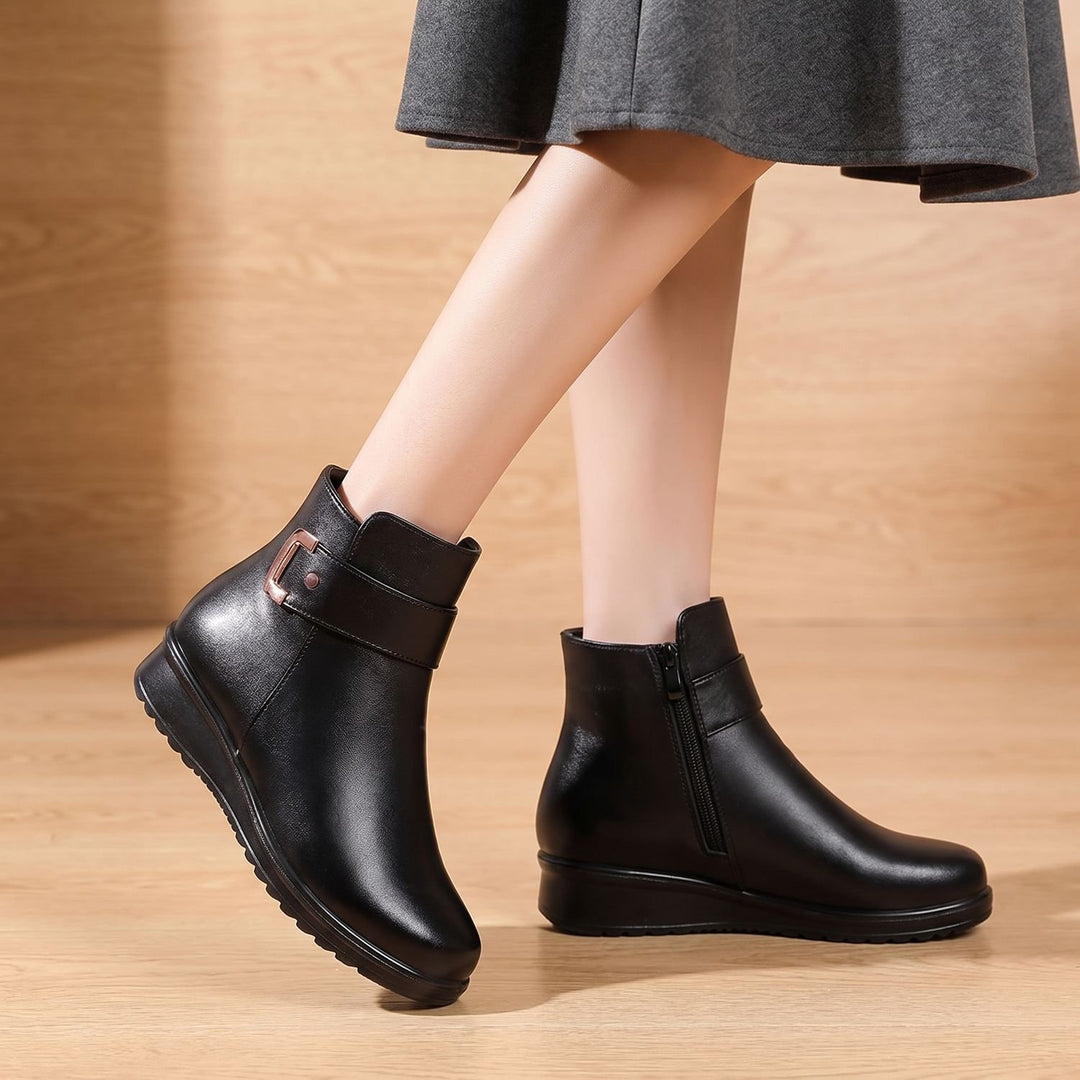 Women's Orthopedic Arch-Support Faux Leather Ankle Boots