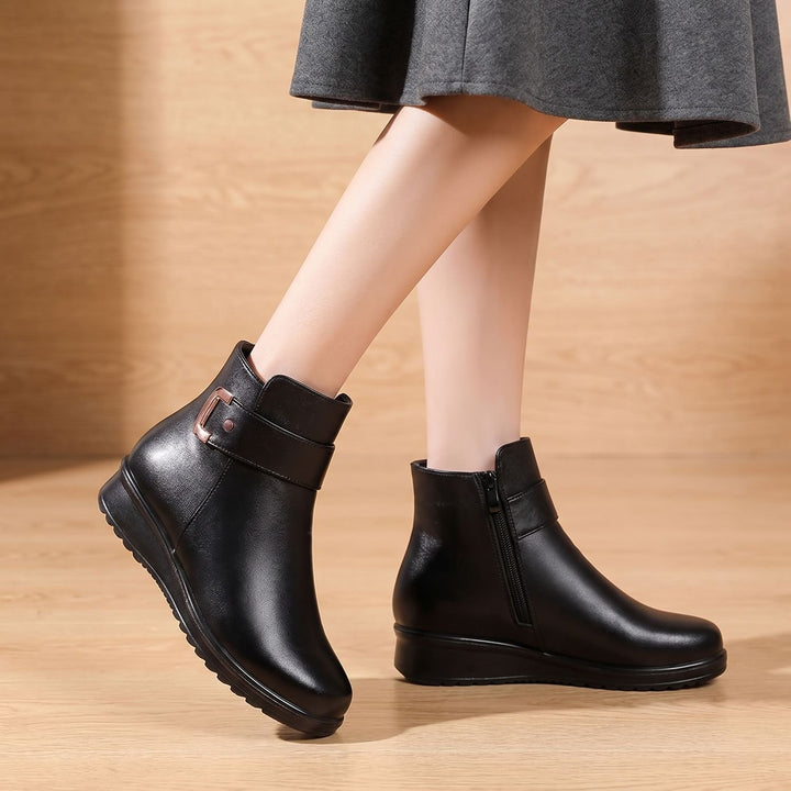 Women's Orthopedic Arch-Support Faux Leather Ankle Boots