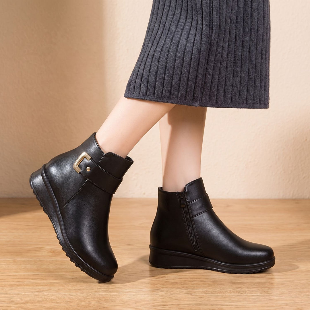 Women's Orthopedic Arch-Support Faux Leather Ankle Boots
