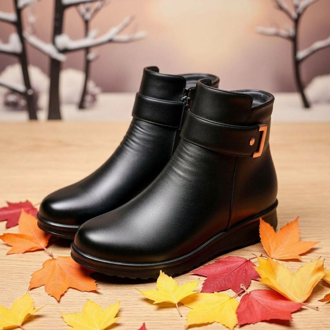 Women's Orthopedic Arch-Support Faux Leather Ankle Boots