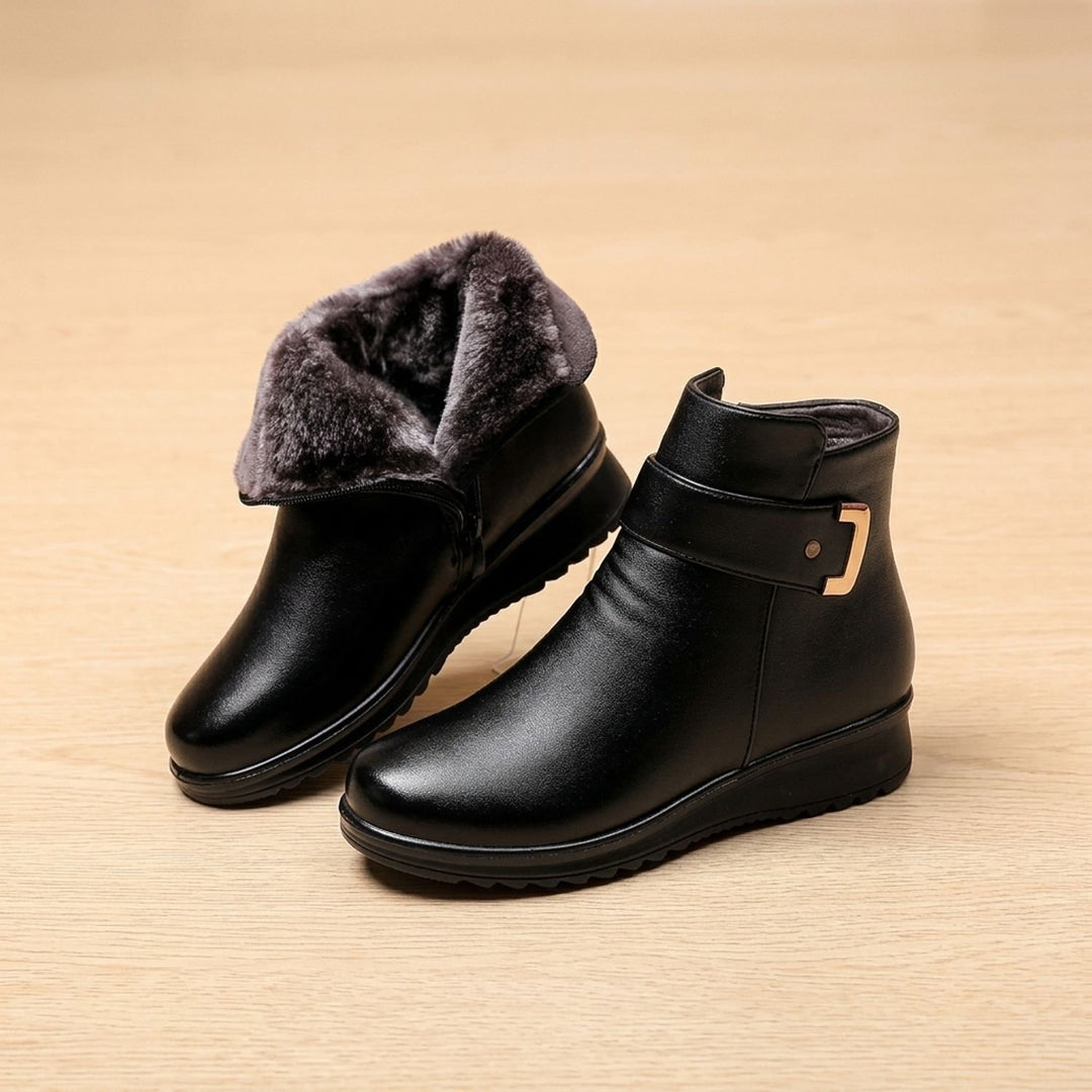 Women's Orthopedic Arch-Support Faux Leather Ankle Boots
