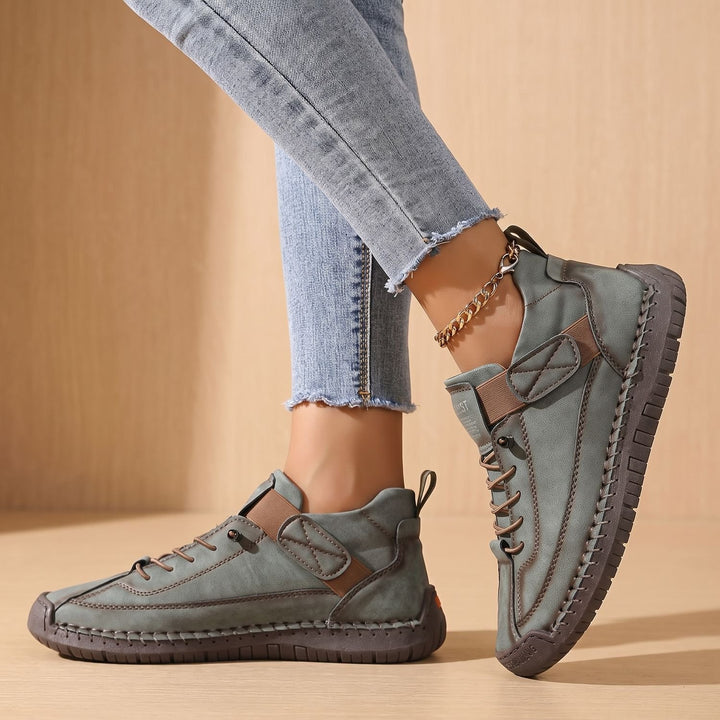 Women's Orthopedic Arch-Support Lace-Up Low-Top Sneakers - Grey