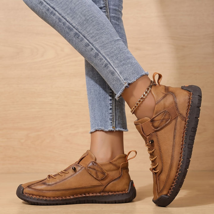 Women's Orthopedic Arch-Support Lace-Up Low-Top Sneakers - Brown