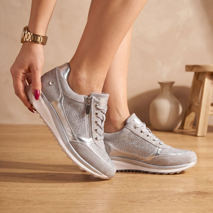Women's Orthopedic Bunion Relief Rhinestone Lace-Up Sneakers