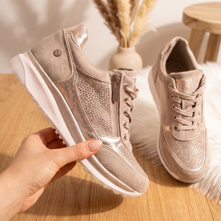Women's Orthopedic Bunion Relief Rhinestone Lace-Up Sneakers