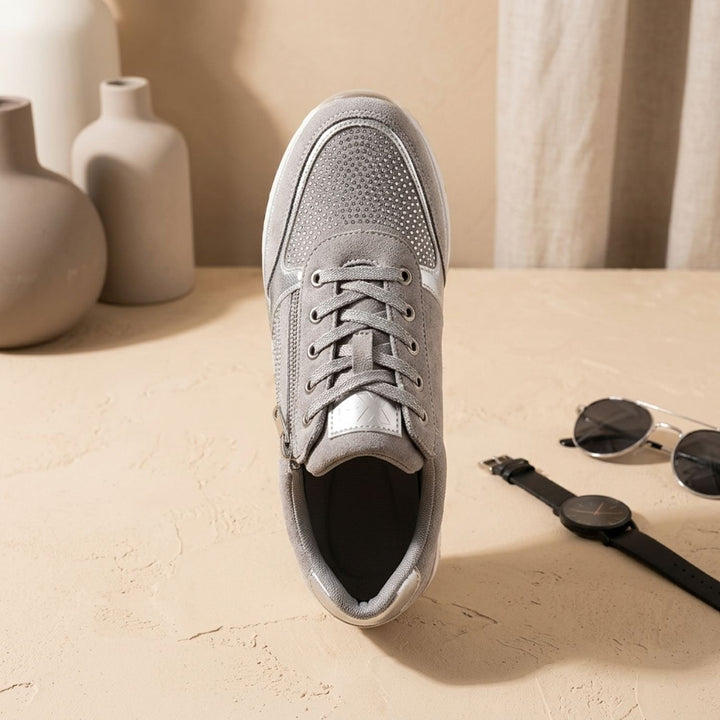Women's Orthopedic Bunion Relief Rhinestone Lace-Up Sneakers