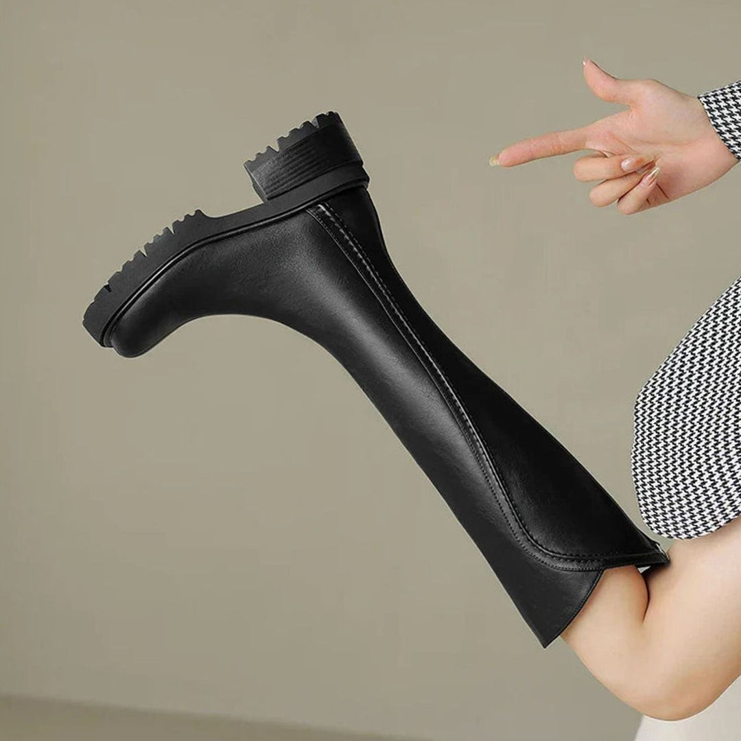 Women's Orthopedic Knee-High Back-Zip Leather Boots