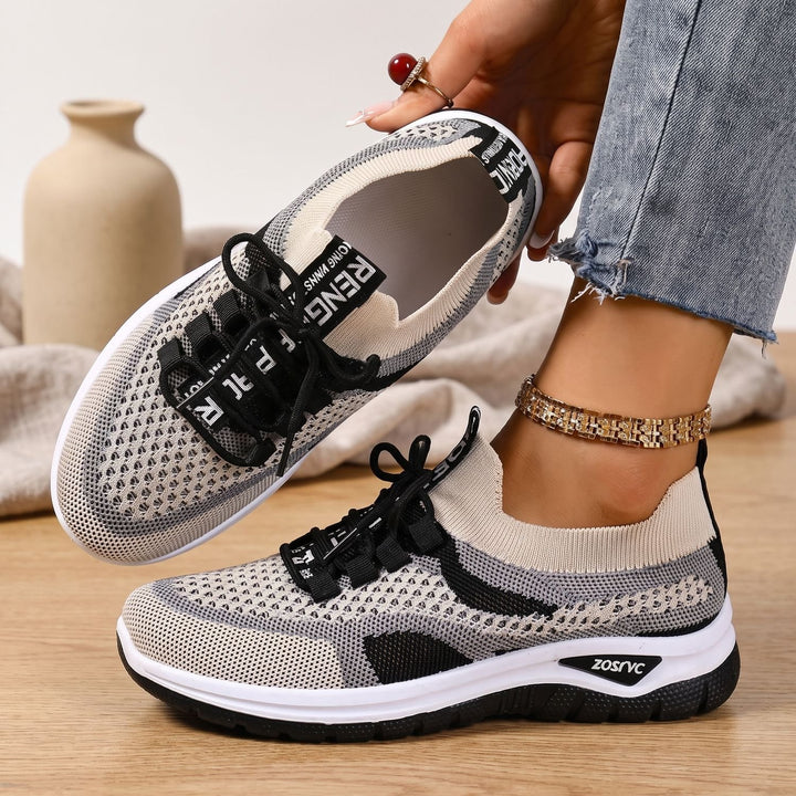 Women's Orthopedic Knit Lace-Up Sneakers Cushioned Support
