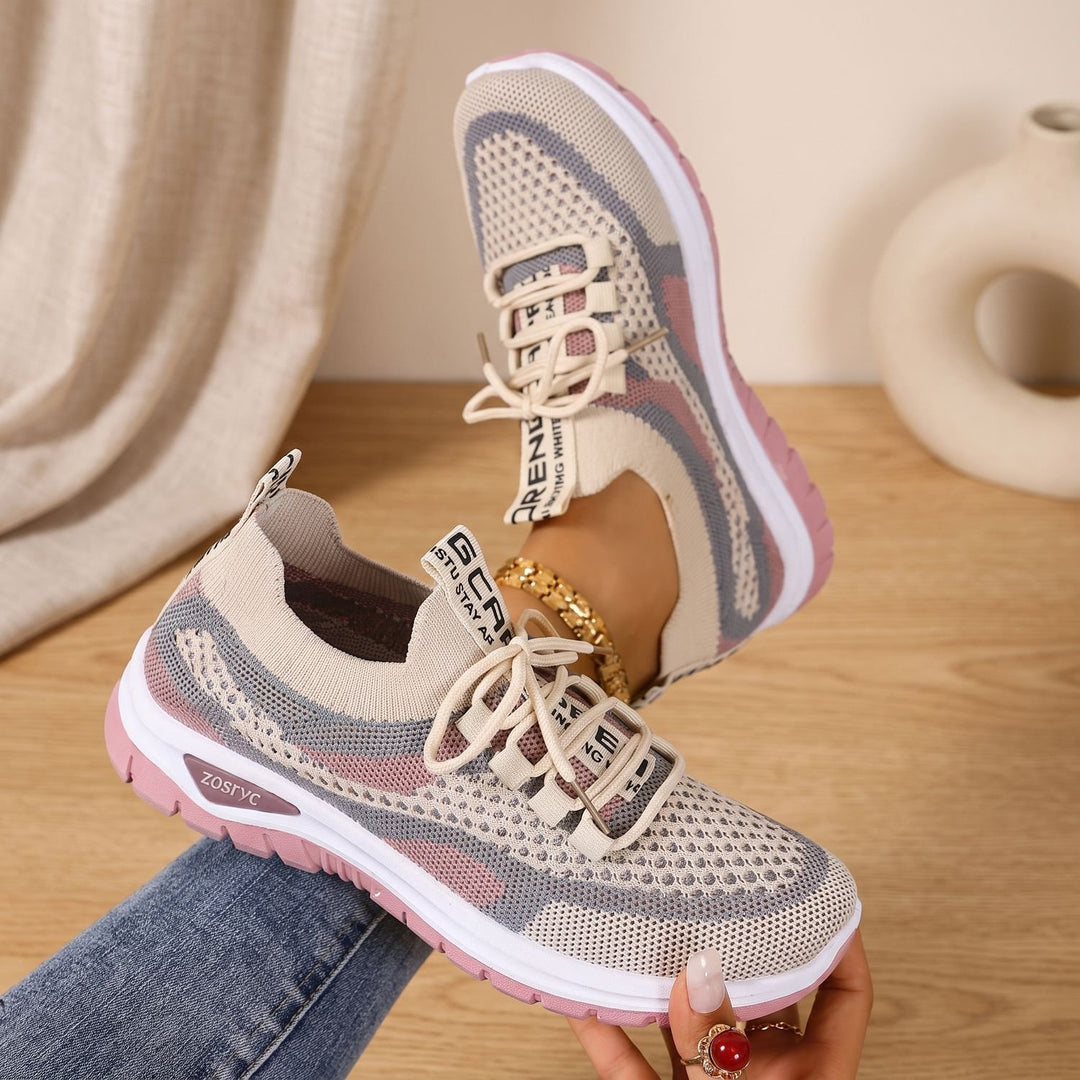 Women's Orthopedic Knit Lace-Up Sneakers Cushioned Support
