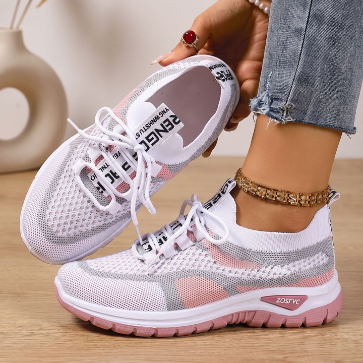 Women's Orthopedic Knit Lace-Up Sneakers Cushioned Support
