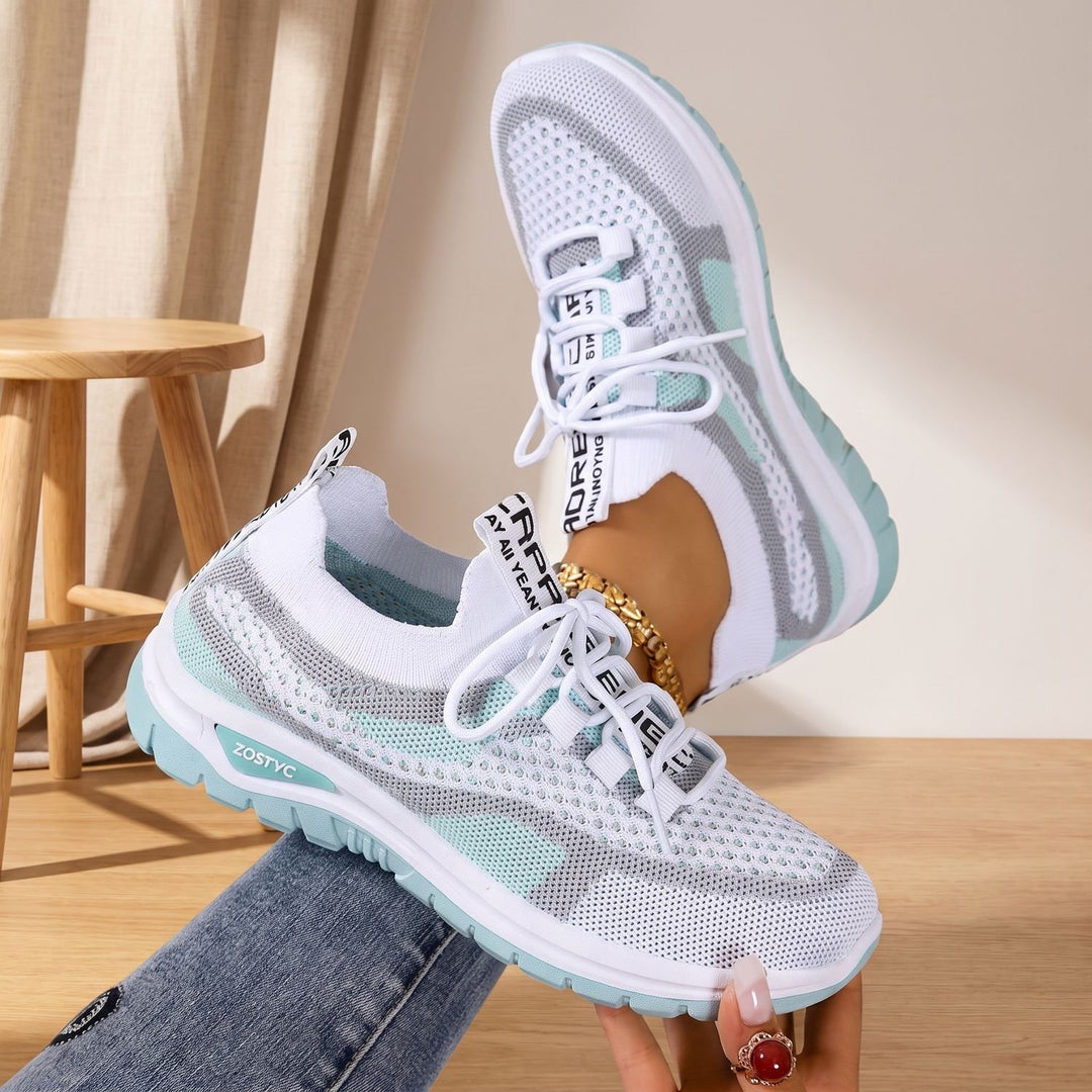 Women's Orthopedic Knit Lace-Up Sneakers Cushioned Support