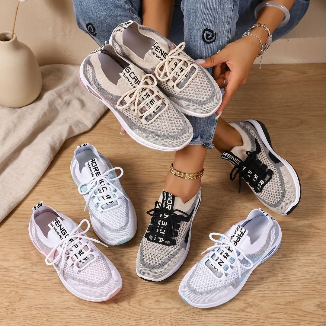 Women's Orthopedic Knit Lace-Up Sneakers Cushioned Support