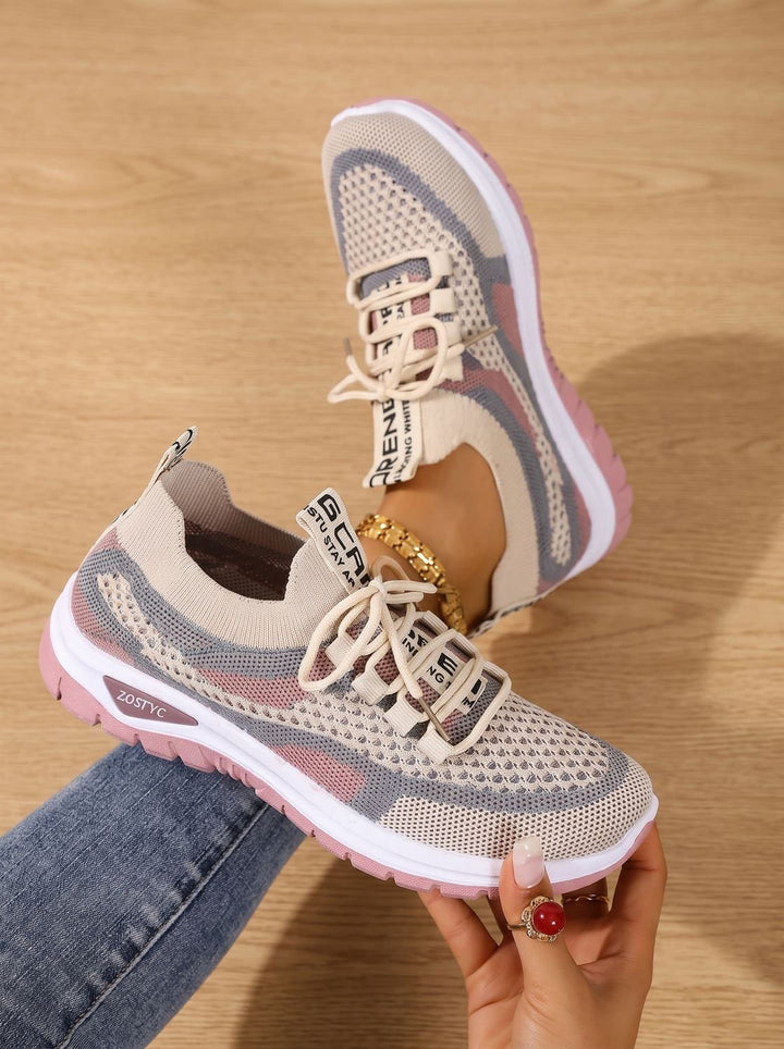 Women's Orthopedic Lace-Up Breathable Mesh Walking Sneakers