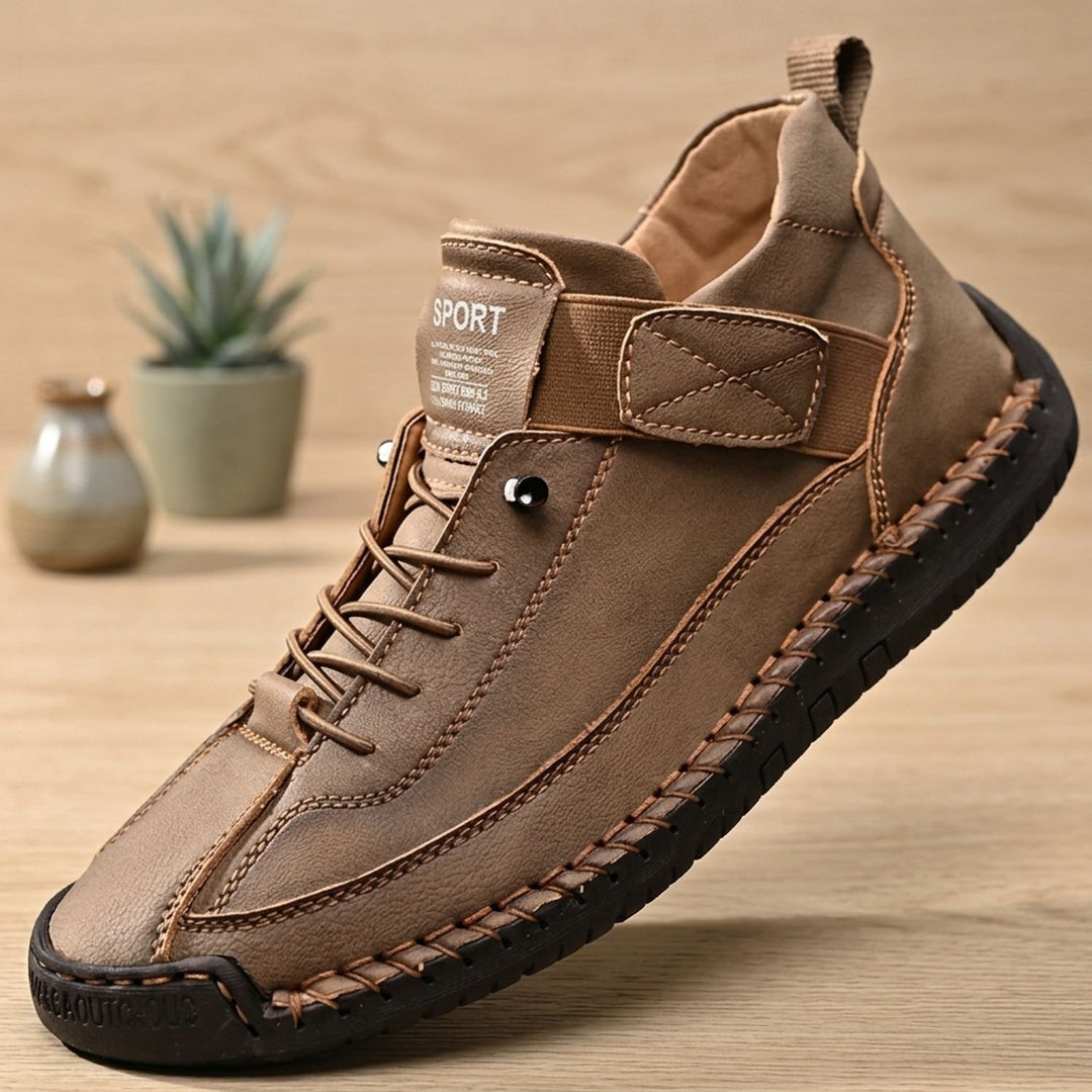 Women's Orthopedic Lace-Up High-Top Cushioned Sneakers - Light Brown