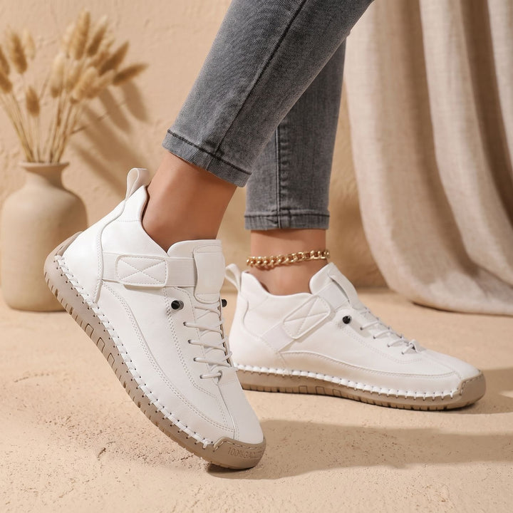 Women's Orthopedic Lace-Up High-Top Cushioned Sneakers - White