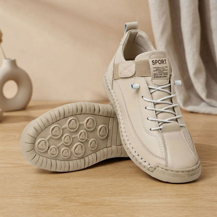Women's Orthopedic Lace-Up Low-Top Walking Sneakers - Sand Beige
