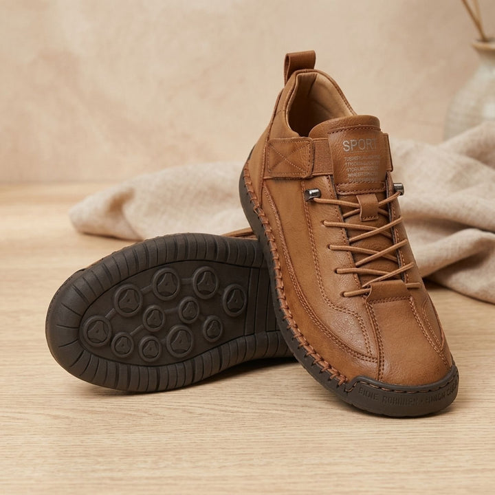 Women's Orthopedic Lace-Up Low-Top Walking Sneakers - Brown