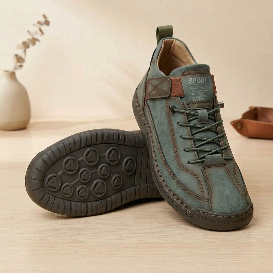 Women's Orthopedic Lace-Up Low-Top Walking Sneakers - Green