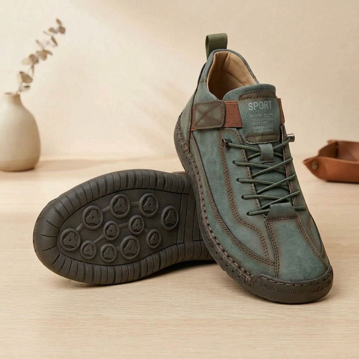 Women's Orthopedic Lace-Up Low-Top Walking Sneakers - Green