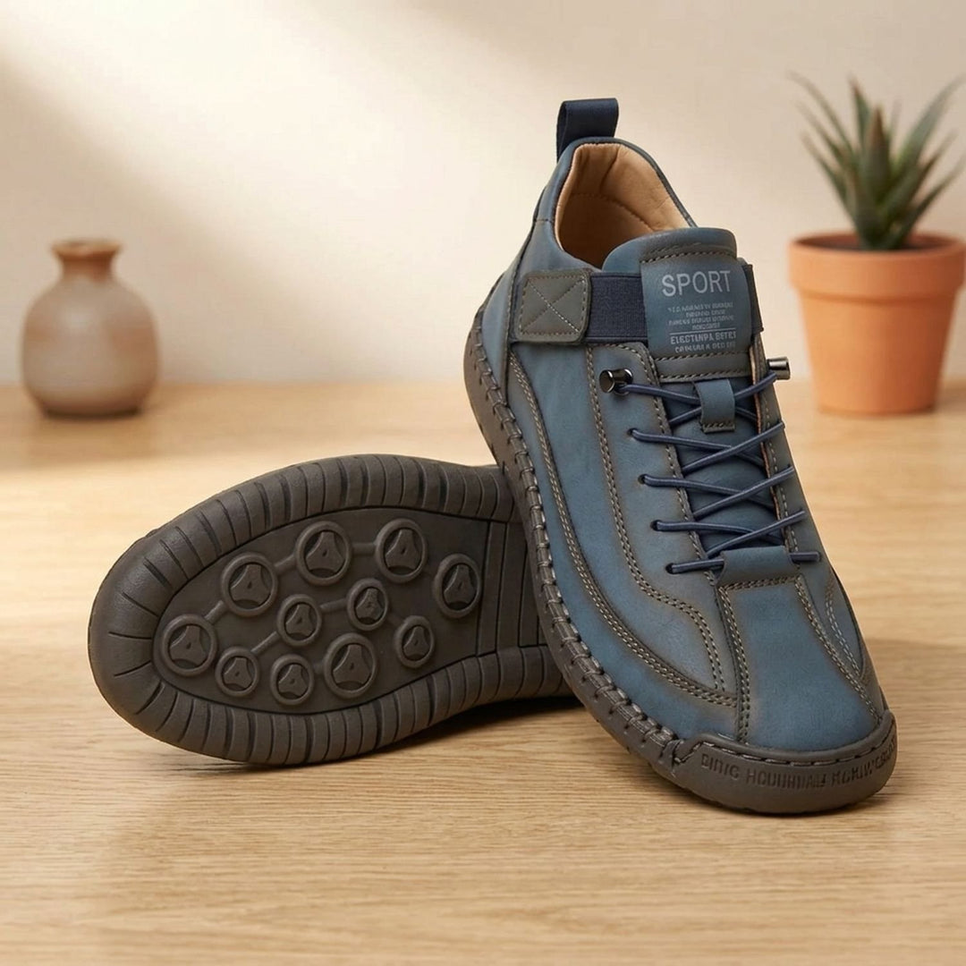 Women's Orthopedic Lace-Up Low-Top Walking Sneakers - Dark Blue