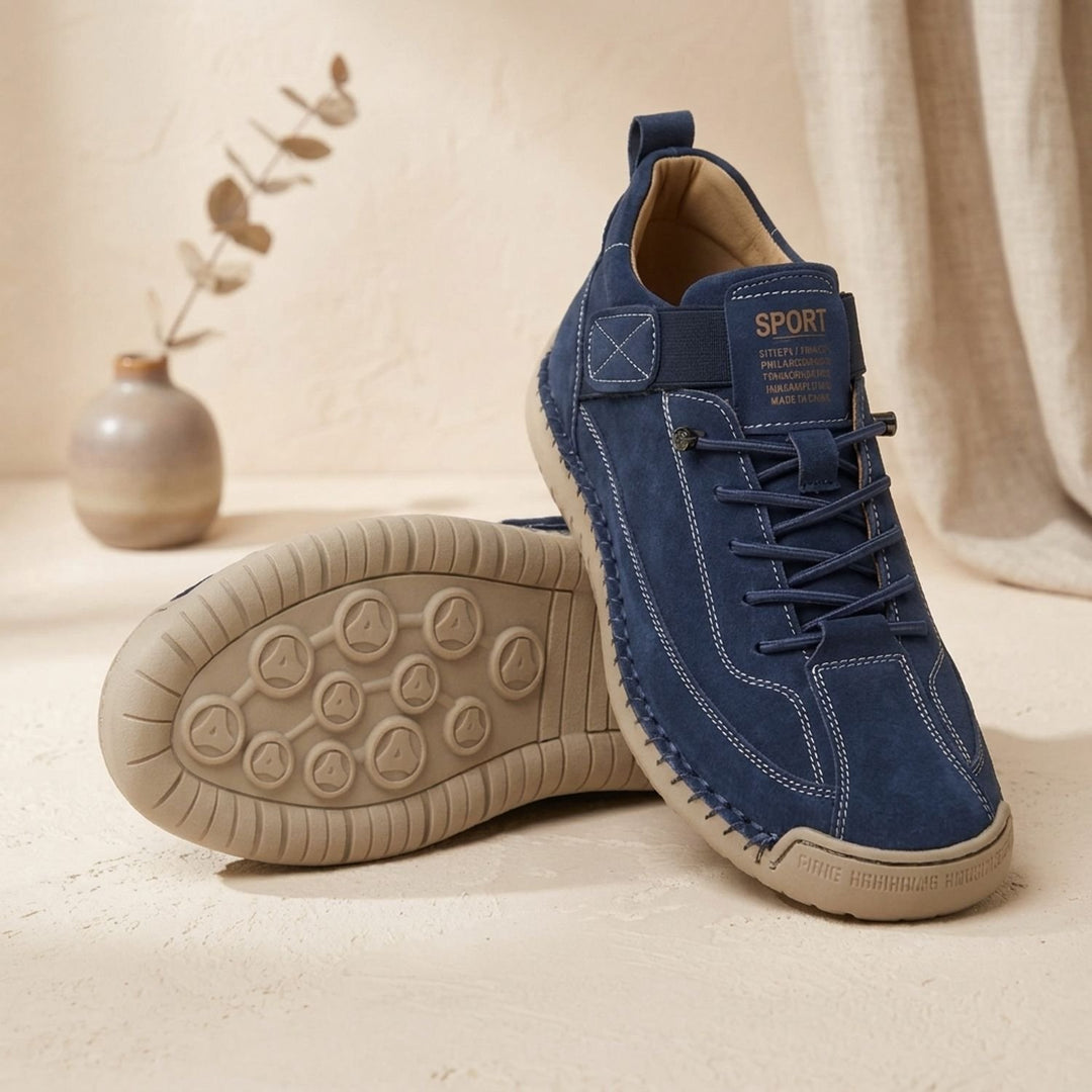 Women's Orthopedic Lace-Up Low-Top Walking Sneakers - Blue