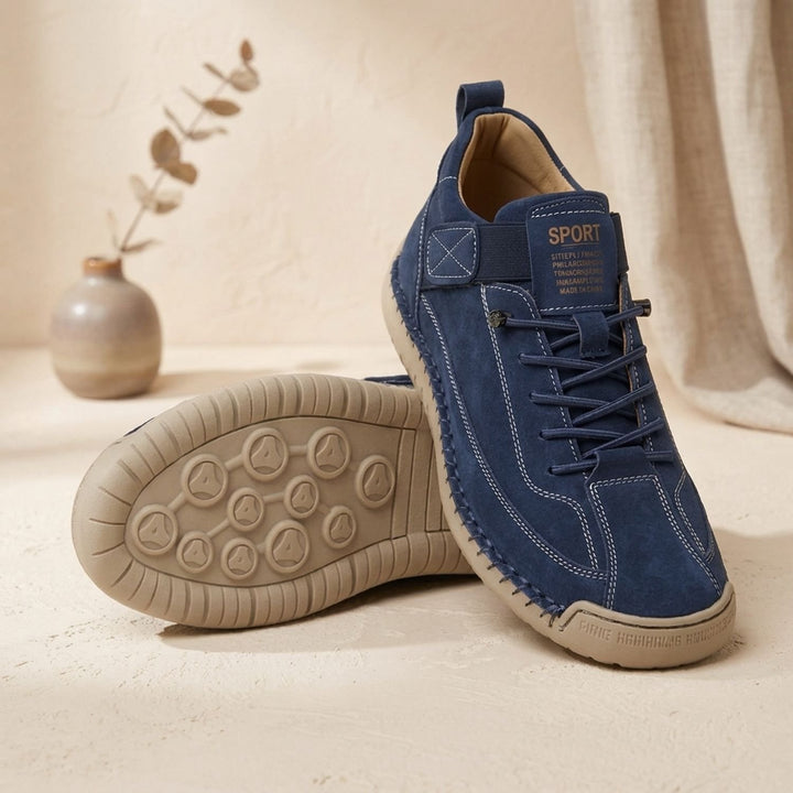 Women's Orthopedic Lace-Up Low-Top Walking Sneakers - Blue