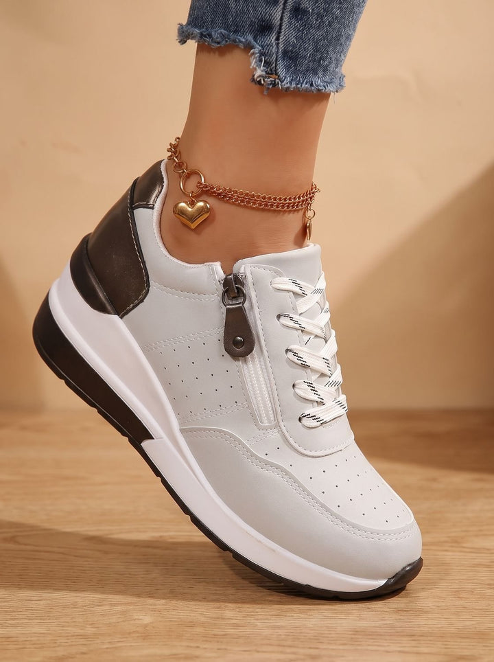 Women's Orthopedic Lace-Up Wedge Sneakers Walking Shoes