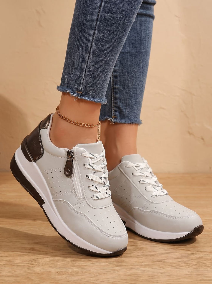 Women's Orthopedic Lace-Up Wedge Sneakers Walking Shoes