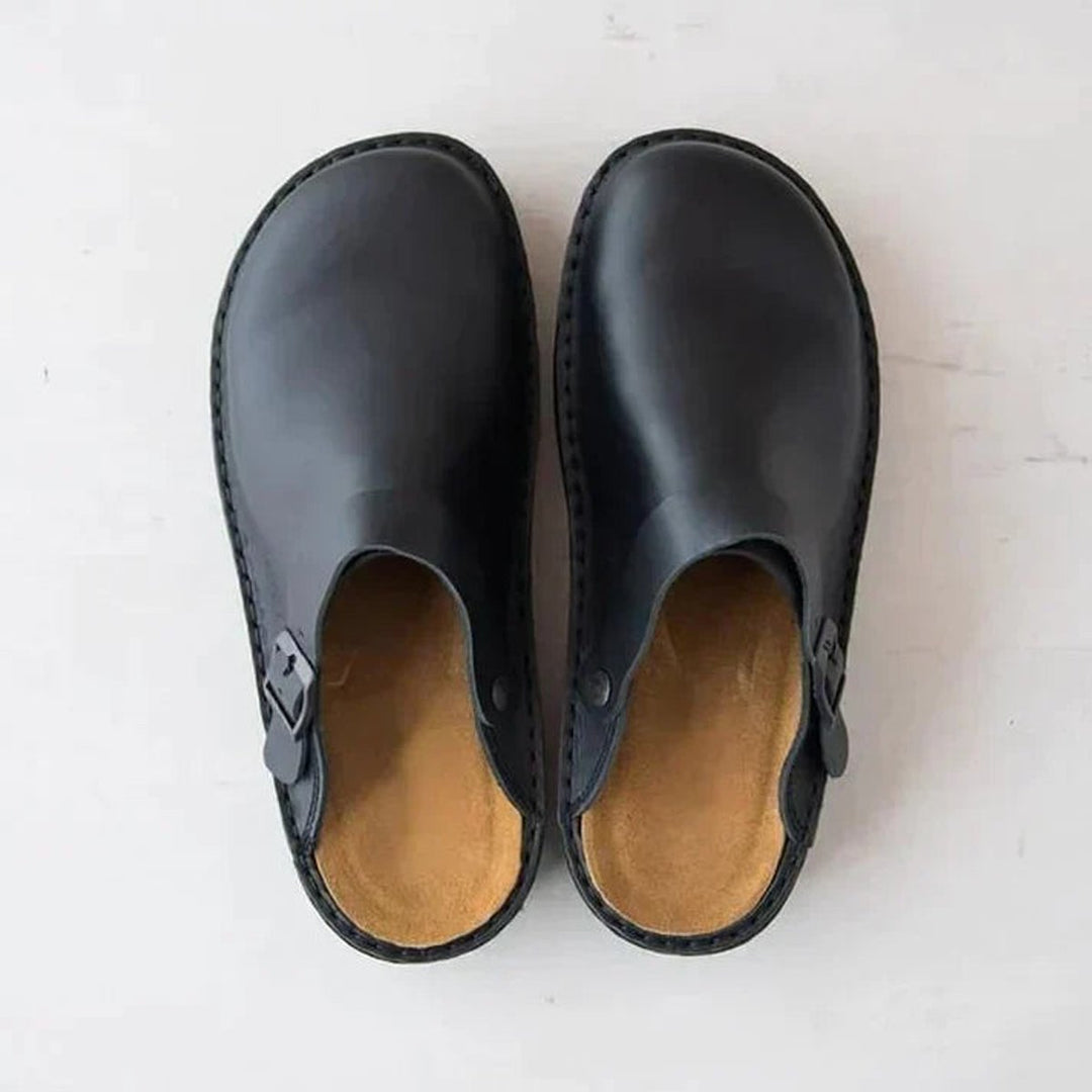 Women's Orthopedic Leather Slip-On Clogs Mules