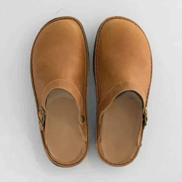 Women's Orthopedic Leather Slip-On Clogs Mules