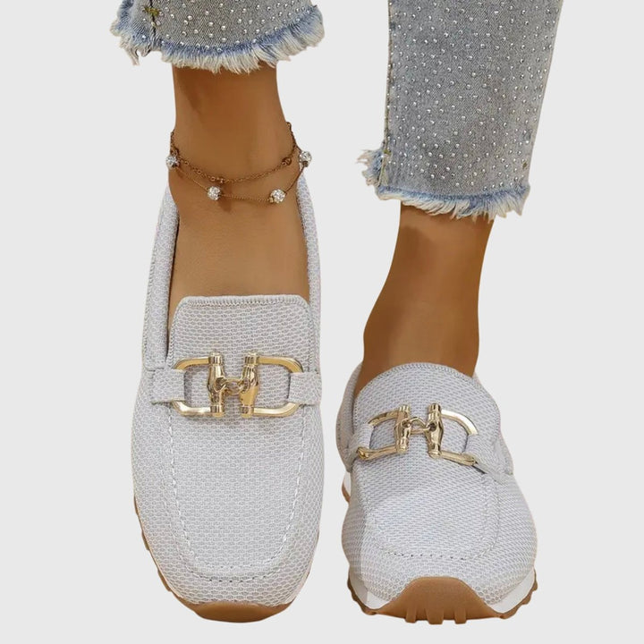 Women's Orthopedic Memory-Foam Slip-On Loafer Sneakers - White