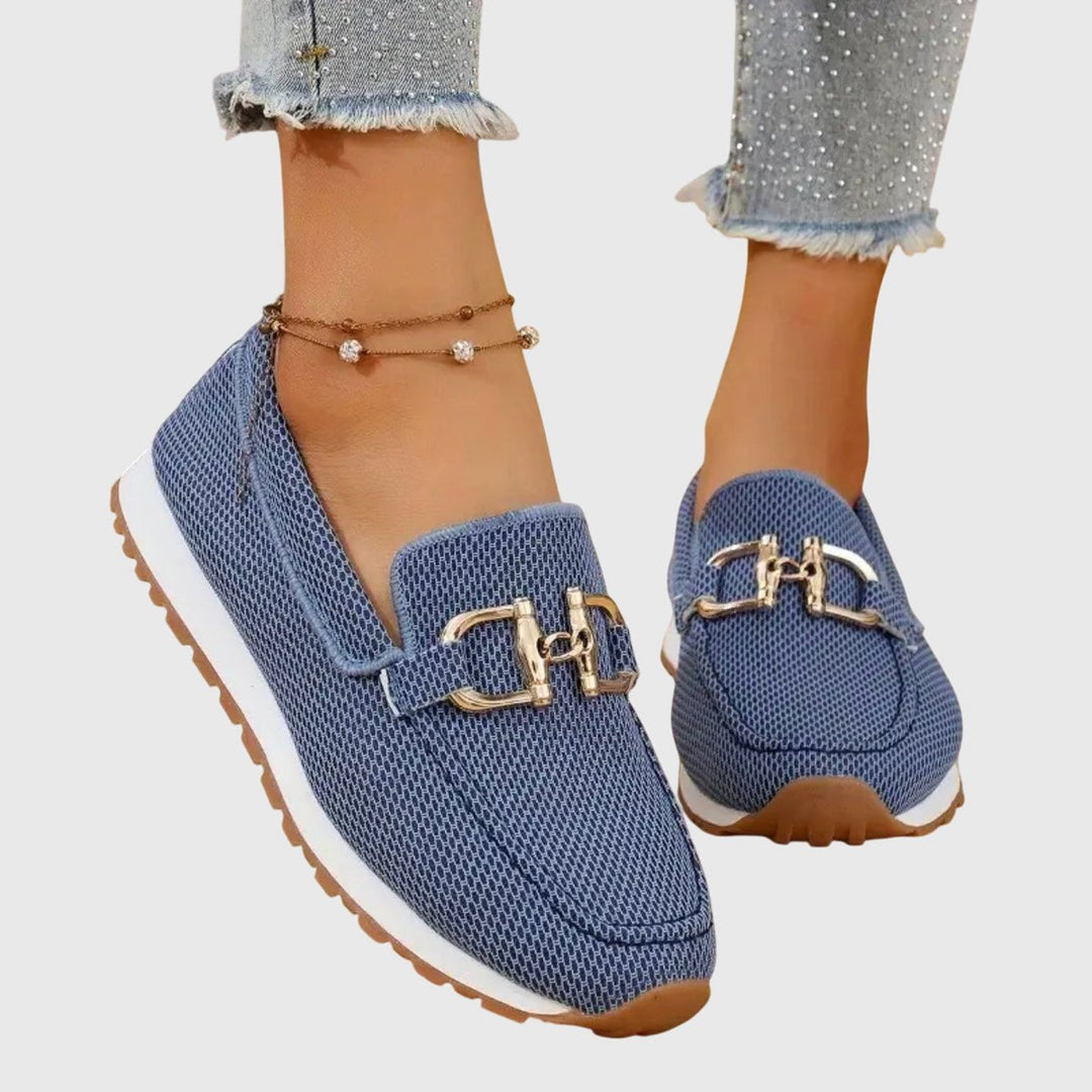 Women's Orthopedic Memory-Foam Slip-On Loafer Sneakers - Blue