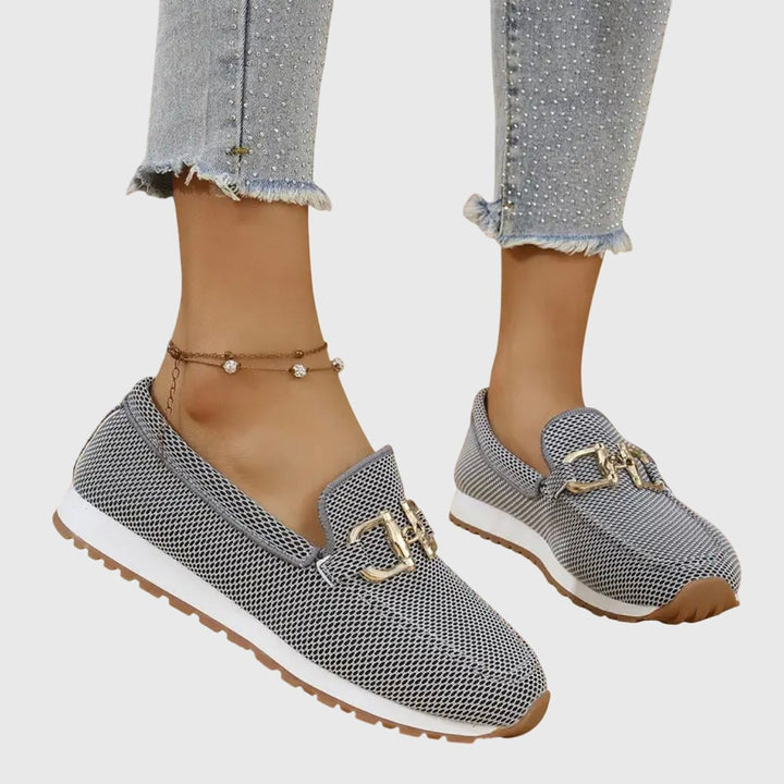 Women's Orthopedic Memory-Foam Slip-On Loafer Sneakers - Gray