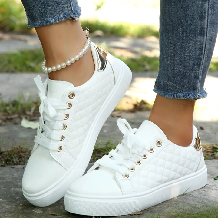 Women's Orthopedic Shoes Quilted Lace-Up Platform Sneakers