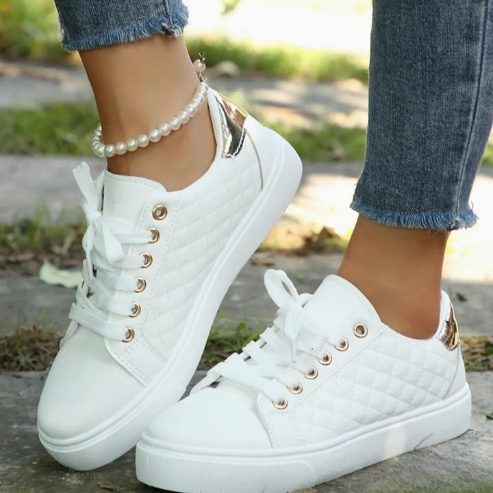 Women's Orthopedic Shoes Quilted Lace-Up Platform Sneakers