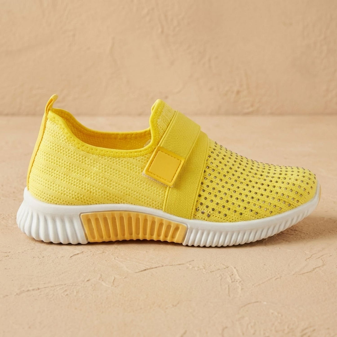 Women's Orthopedic Slip-On Knit Sneakers Velcro Strap