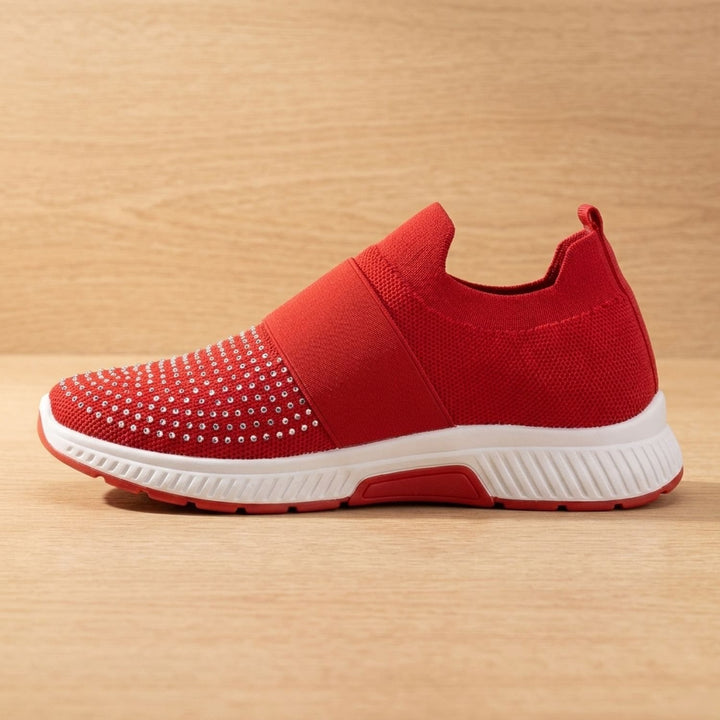 Women's Orthopedic Slip-On Knit Sneakers Velcro Strap