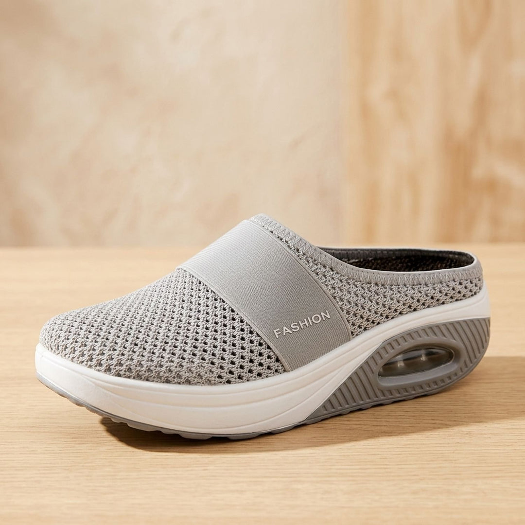 Women's Orthopedic Slip-On Mesh Sneakers Air-Cushion Sole - Gray