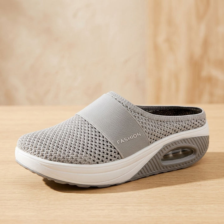 Women's Orthopedic Slip-On Mesh Sneakers Air-Cushion Sole - Gray