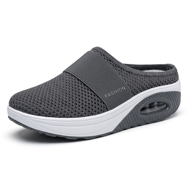 Women's Orthopedic Slip-On Mesh Sneakers Air-Cushion Sole - Khaki